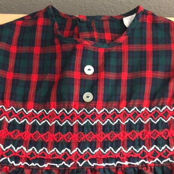 Vintage Sears Smocked Plaid Dress - Baby Doll Prairie - Picture 4 of 4